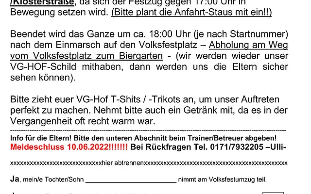 Endlich wieder Volksfestumzug !